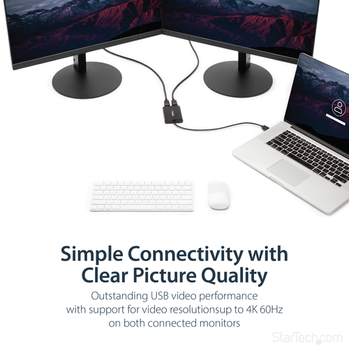 StarTech.com USB 3.0 to Dual DisplayPort Adapter - 4K 60Hz