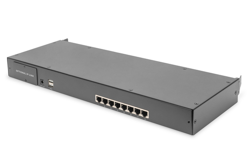 Digitus 17" HD LCD KVM console, 8-port Cat 5, German keyboard