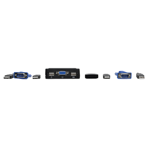 Tripp Lite B032-VU2 2-Port USB/VGA Cable KVM Switch with Cables and USB Peripheral Sharing