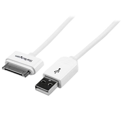 StarTech.com 1m (3 ft) Apple 30-pin Dock Connector to USB Cable for iPhone / iPod / iPad with Stepped Connector