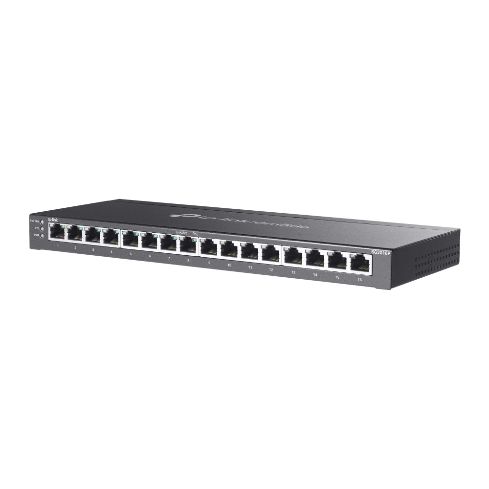 TP-Link JetStream 16-Port Gigabit Smart Switch with 8-Port PoE+