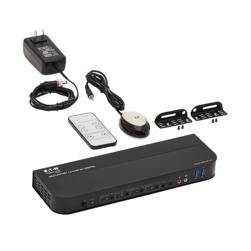 Tripp Lite B005-DPUA4 4-Port DisplayPort/USB KVM Switch - 4K 60 Hz, HDR, HDCP 2.2, IR, DP 1.4, USB Sharing