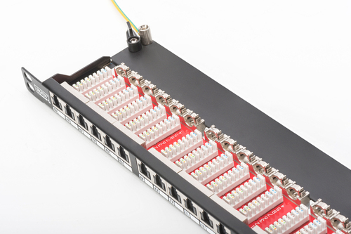 Digitus CAT 6, Class E High Density Patch Panel, shielded, black
