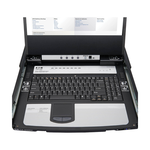 Tripp Lite B030-DP08-17DIP NetDirector 8-Port DisplayPort KVM Switch Console with 17 in. LCD, IP Remote Access, Dual Rail, 1U Rack-Mount