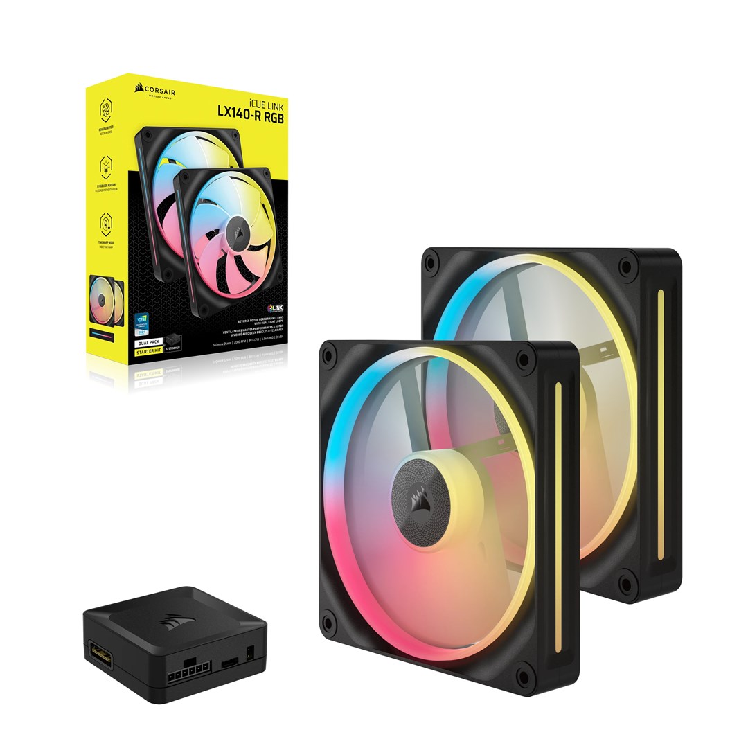 CORSAIR RGB Fan 140x140x25 LX140-R iCUE Link Dual
