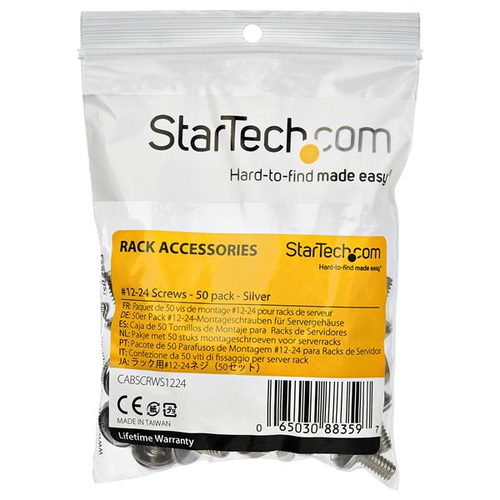 StarTech.com 12-24 Server Rack Screws - 50 pack - Nickel-Plated