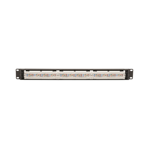 Tripp Lite N052-P24 Cat5e 24-Port Patch Panel - PoE+ Compliant, 110/Krone, 568A/B, RJ45 Ethernet, 1U Rack-Mount, TAA