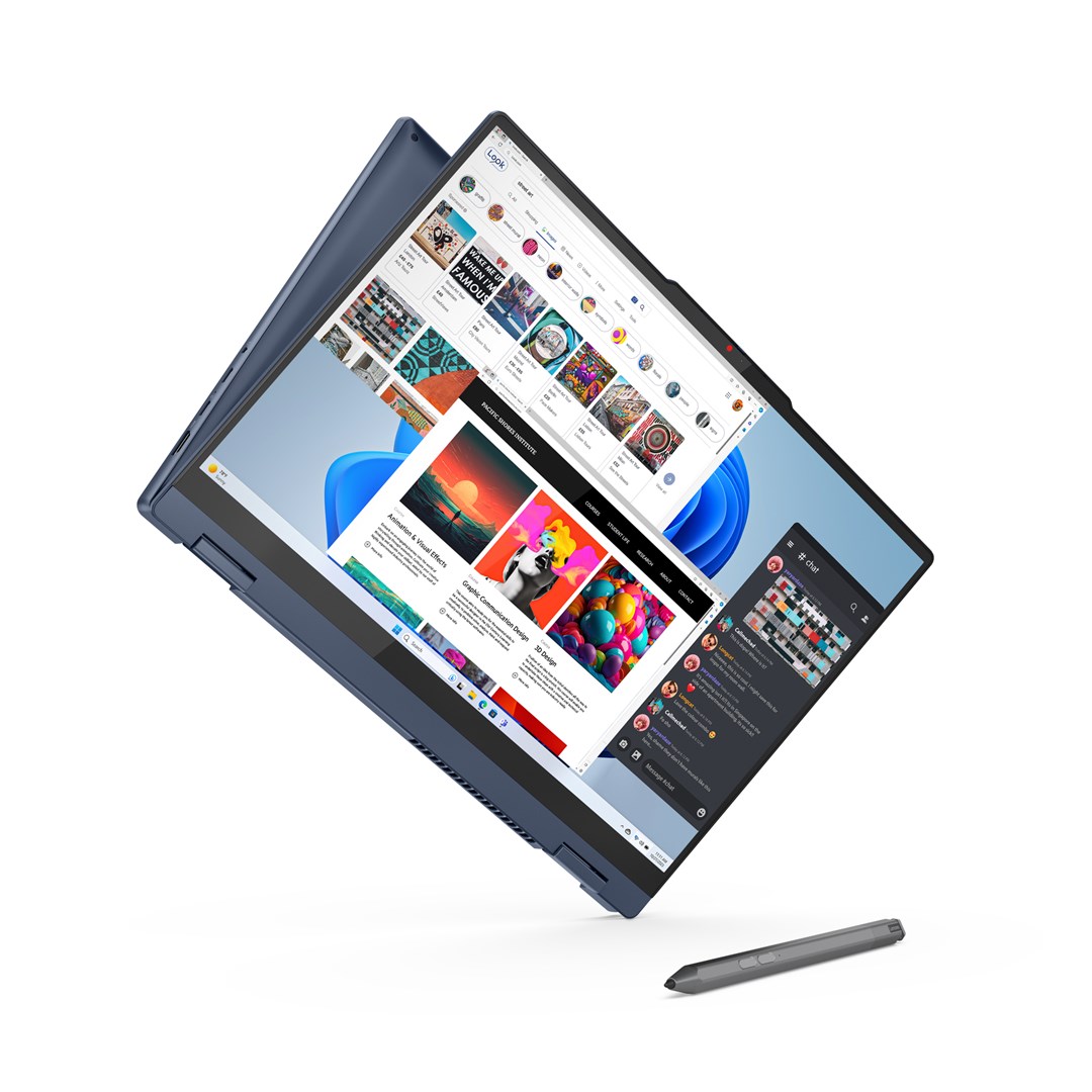 Lenovo IdeaPad 5 Intel Core 7 150U Hybrid (2-in-1) 40.6 cm (16") Touchscreen WUXGA 16 GB LPDDR5x-SDRAM 1 TB SSD Wi-Fi 6 (802.11ax) Windows 11 Home Blue New Repack/Repacked