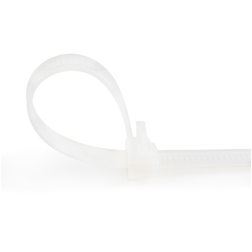 StarTech.com 6"(15cm) Reusable Cable Ties - 1/4"(7mm) wide, 1-3/8"(35mm) Bundle Dia. 50lb(22kg) Tensile Strength, Releasable Nylon Ties, Indoor/Outdoor, 94V-2/UL Listed, 100 Pack - White