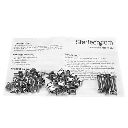 StarTech.com Vertical Wall-Mount Server Rack - Solid Steel - 6U