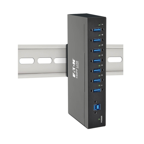Tripp Lite U360-007-IND 7-Port Industrial-Grade USB 3.x (5Gbps) Hub - 20 kV ESD Immunity, Metal Housing, Mountable