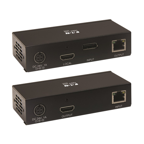 Tripp Lite B127A-1A1-BDBH DisplayPort to HDMI over Cat6 Extender Kit, KVM Support, 4K 60Hz, 4:4:4, USB, PoC, HDCP 2.2, 230 ft., TAA