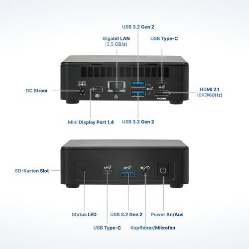 FutureNUC Entry NUC 12CP-NO-0/0W6 Mini PC Black N100 3.4 GHz