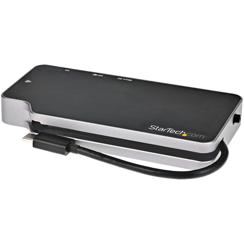 StarTech.com USB C Multiport Adapter - USB-C to 4K HDMI or VGA Video with 100W Power Delivery Pass-through, 2-Port 10Gbps USB Hub, MicroSD, GbE - USB 3.1 Gen 2 Type-C Mini/Travel Dock