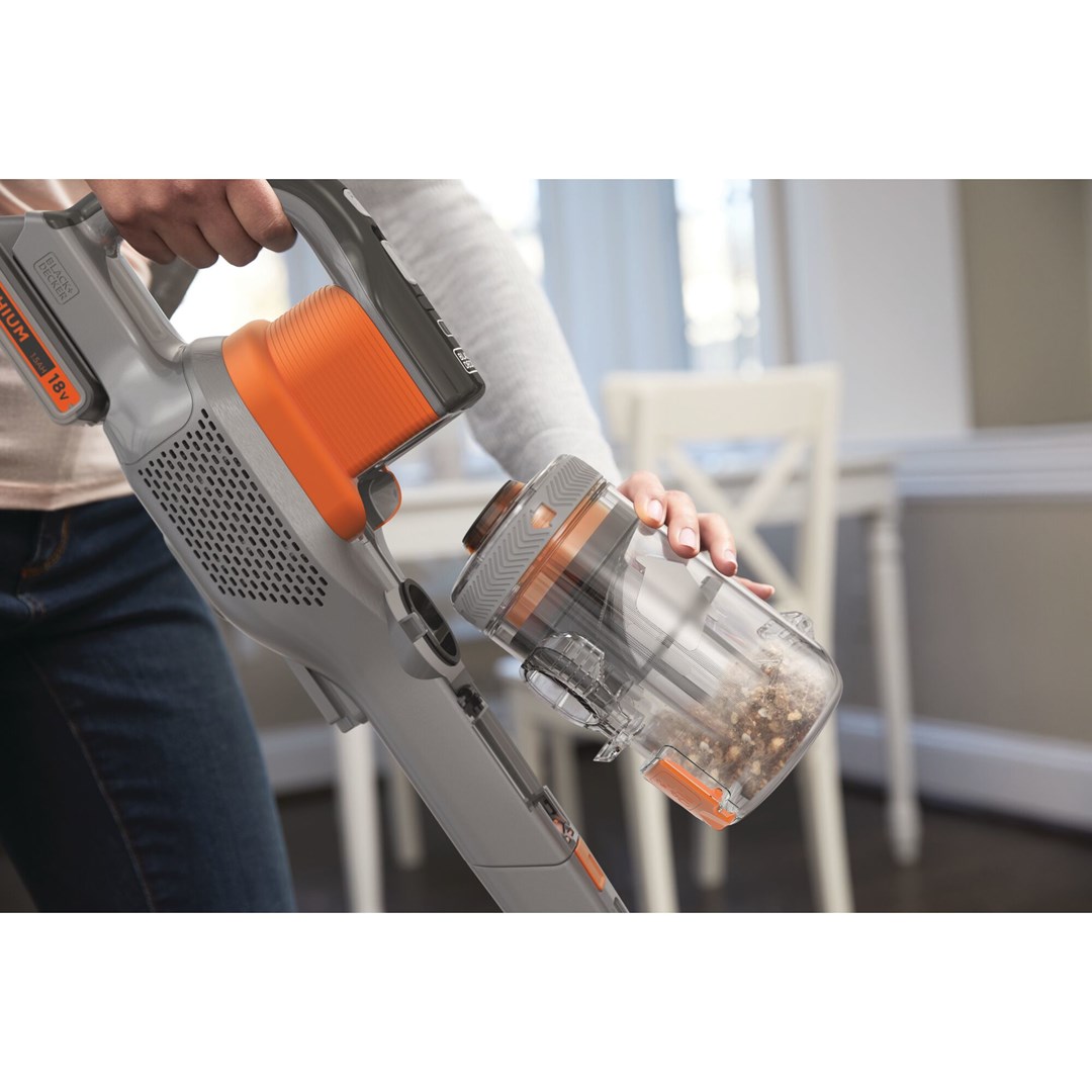 Black & Decker BHFEV182C-QW stick vacuum/electric broom 2-in-1 stick vacuum Battery Dry Bagless Orange  Titanium 2 Ah