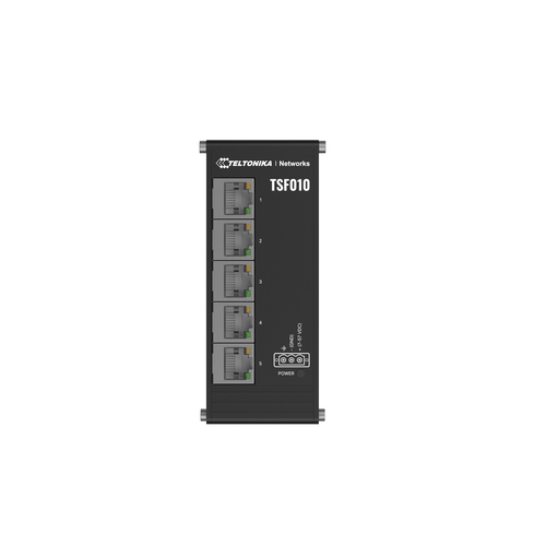 Teltonika NETWORKS TSF010 Flat Ethernet Switch Unmanaged Fast Ethernet (10/100) DIN rail Black