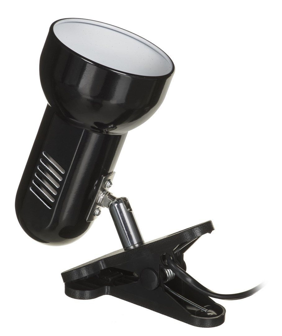 Activejet Clip-on desk lamp  black  metal  E27 thread