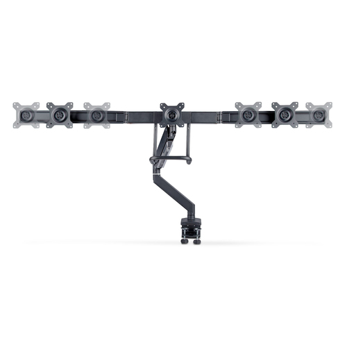StarTech.com Crossbar Triple Monitor Desk Mount For Up To Three 27in Screens, VESA 75x75/100x100, Tool-Less Arm Adjustments, C-Clamp/Grommet, Spring-Assisted Arm