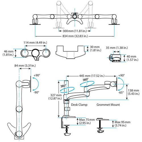 StarTech.com Desk-Mount Dual Monitor Arm - Articulating