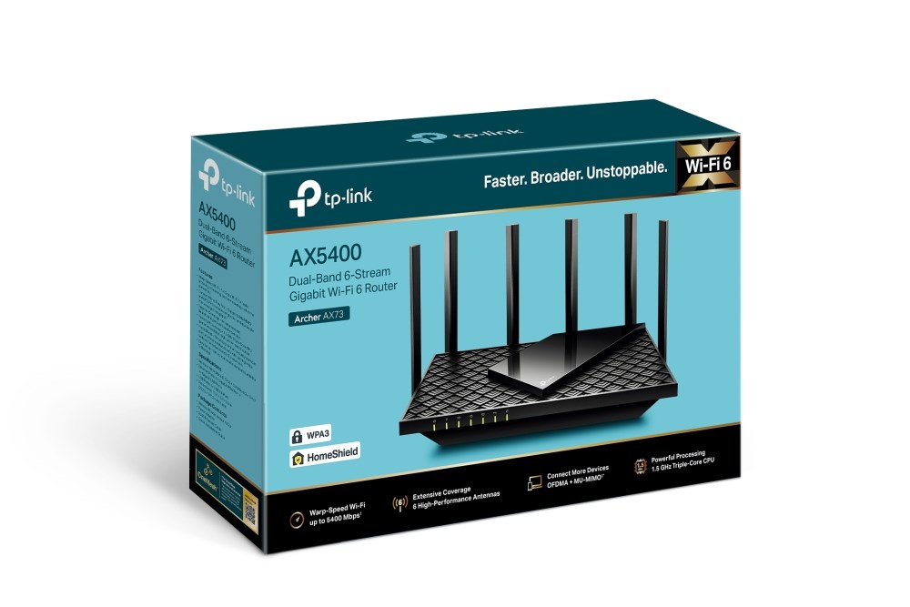 TP-Link Archer AX72 wireless router Gigabit Ethernet Dual-band (2.4 GHz / 5 GHz) Black