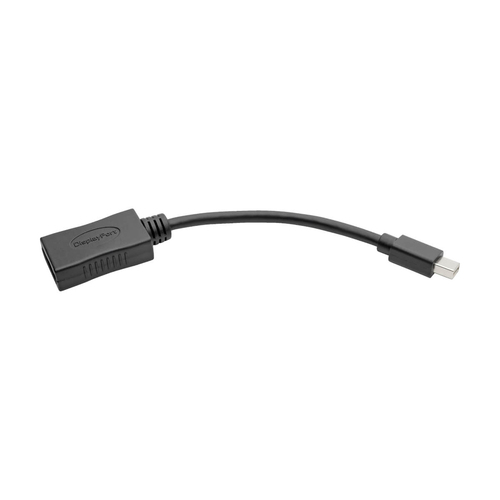 Tripp Lite P139-06N-DP4K6B Keyspan Mini DisplayPort to DisplayPort Adapter, 4K 60 Hz, Black (M/F), 6-in. (15.24 cm)