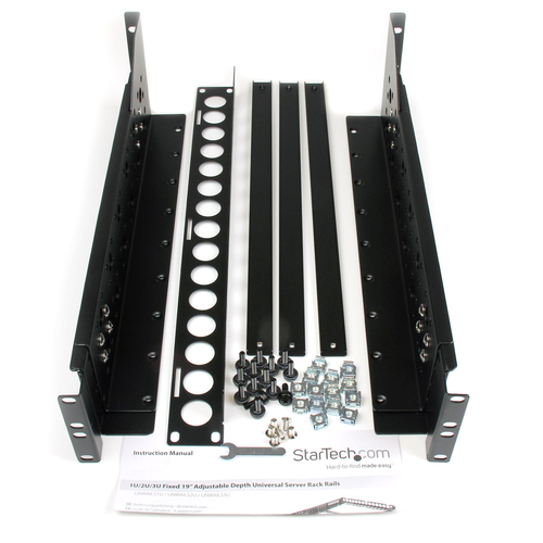 StarTech.com 3U Fixed 19" Adjustable Depth Universal Server Rack Rails