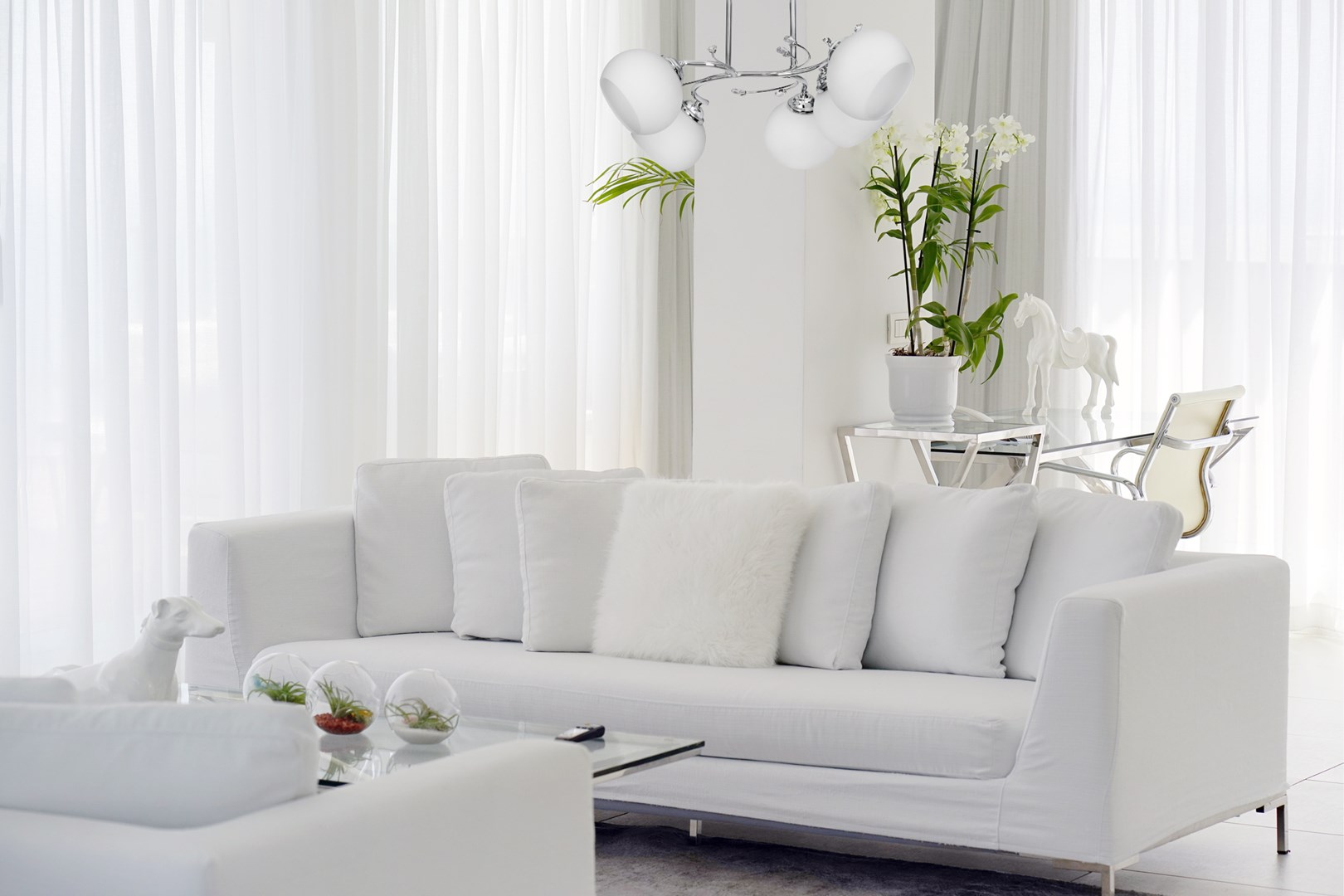 Classic chandelier pendant ceiling lamp Activejet IRMA nickel 5xE27 for living room