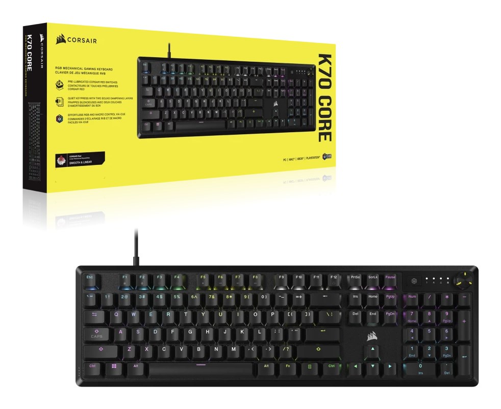 Corsair K70 keyboard Gaming USB Black