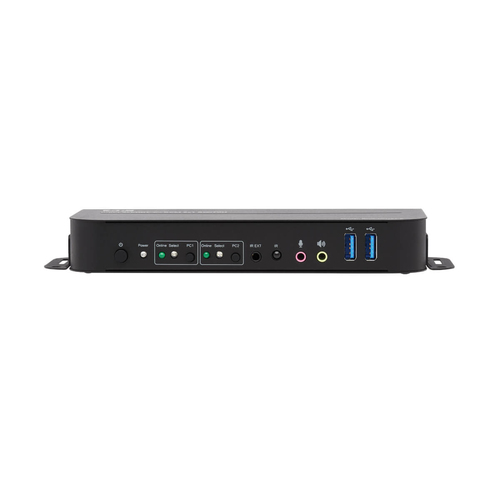 Tripp Lite B005-DPUA2-K 2-Port DisplayPort/USB KVM Switch - 4K 60 Hz, HDR, HDCP 2.2, IR, DP 1.4, USB Sharing, USB 3.0 Cables