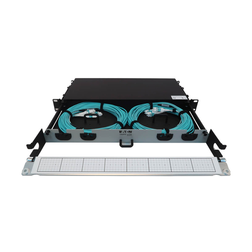 Tripp Lite Preloaded Fiber Panel, 1U - 2x (12F MTP/MPO-PC to 4x LC Duplex F/M) 8F Trunk Cables, OM4 Multimode, 20 m (65.6 ft.)