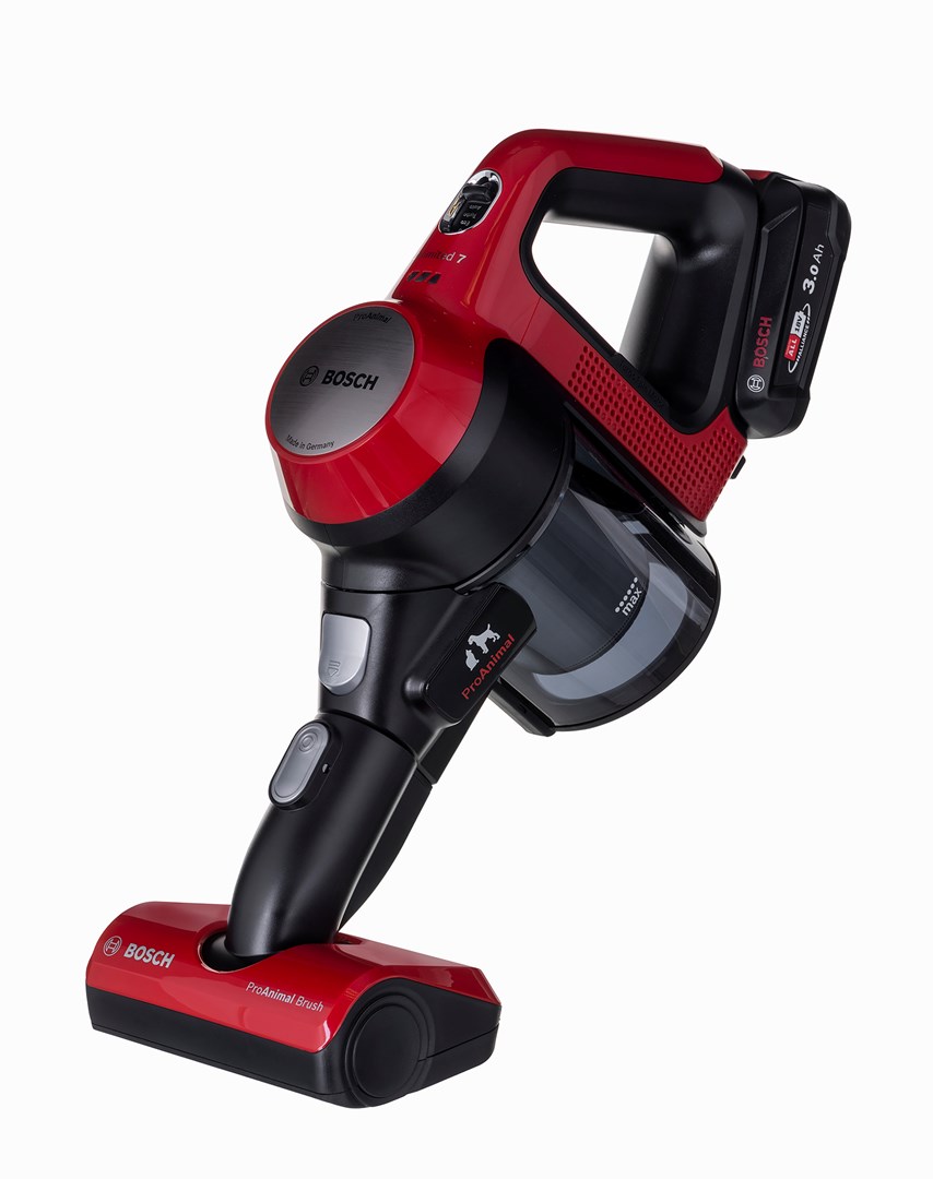 Bosch BBS711ANM stick vacuum/electric broom Battery Dry Bagless 0.3 L Black, Red, Stainless steel