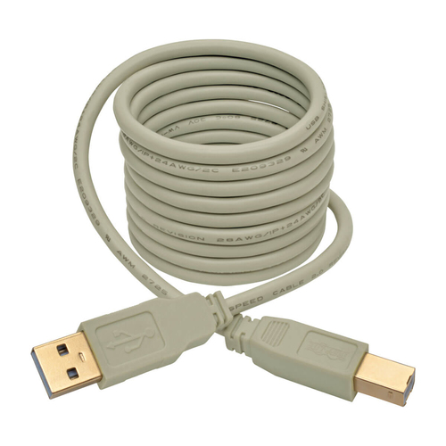 Tripp Lite U022-006-BE USB 2.0 A to B Cable (M/M), Beige, 6 ft. (1.83 m)