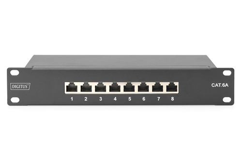 Digitus CAT 6A, class E patch panel, shielded, black