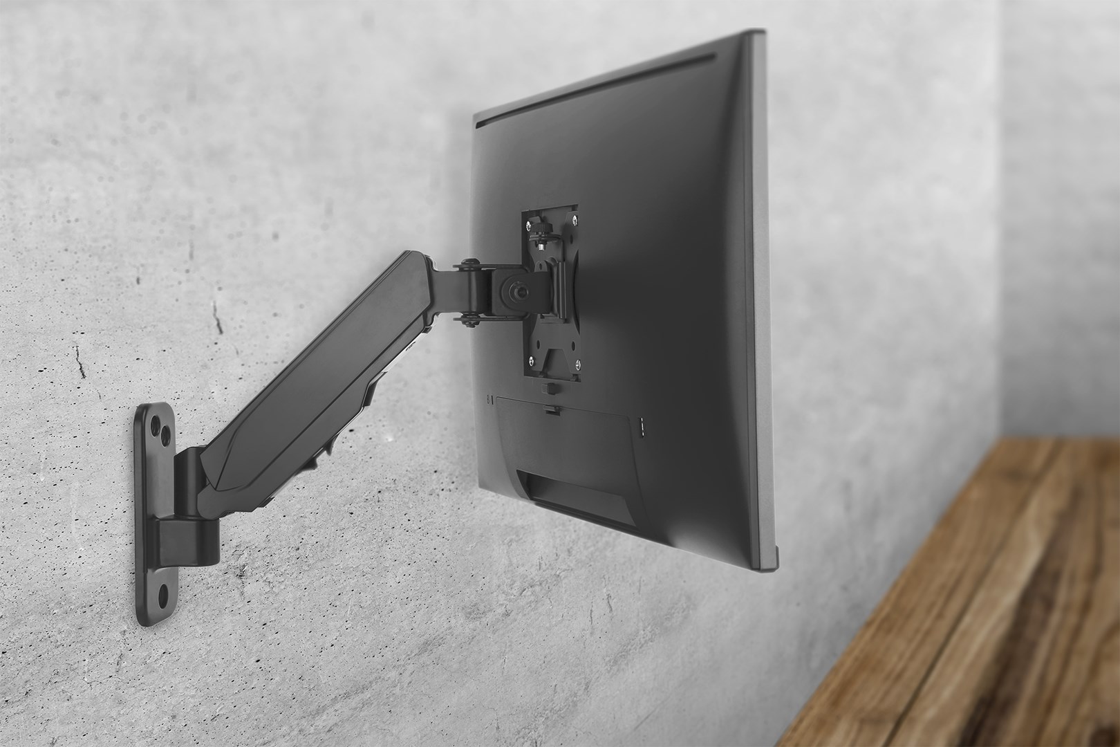 Digitus Universal Single Monitor Mount with Gas Spring, Wall Mount