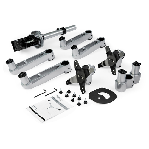 StarTech.com Desk Mount Dual Monitor Arm - Premium Articulating Monitor Arm - up to 30” VESA Mount Displays - Height Adjustable Monitor Mount - Rotate/Tilt/Swivel - Clamp/Grommet - Silver
