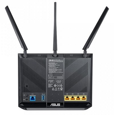 ASUS DSL-AC68U wireless router Gigabit Ethernet Dual-band (2.4 GHz / 5 GHz) Black