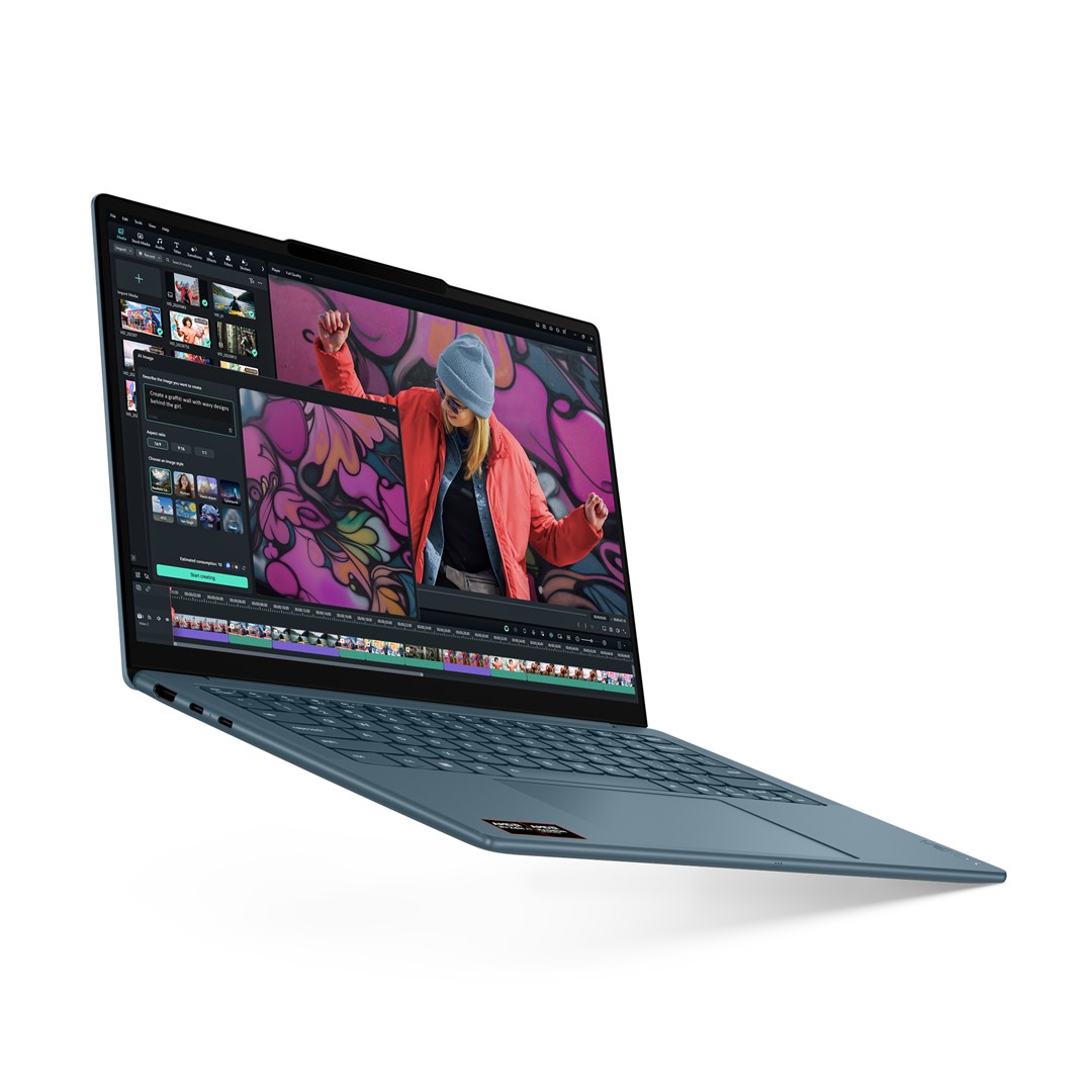 Lenovo Yoga Slim 7 14AKP10 Copilot+ PC AMD Ryzen AI 5 340 Laptop 35.6 cm (14") WUXGA 16 GB LPDDR5x-SDRAM 512 GB SSD Wi-Fi 7 (802.11be) Windows 11 Home Teal