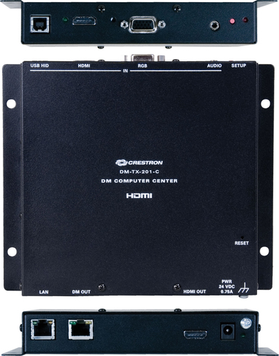 Crestron DM-TX-201-C network extender Network transmitter Black 10, 100 Mbit/s