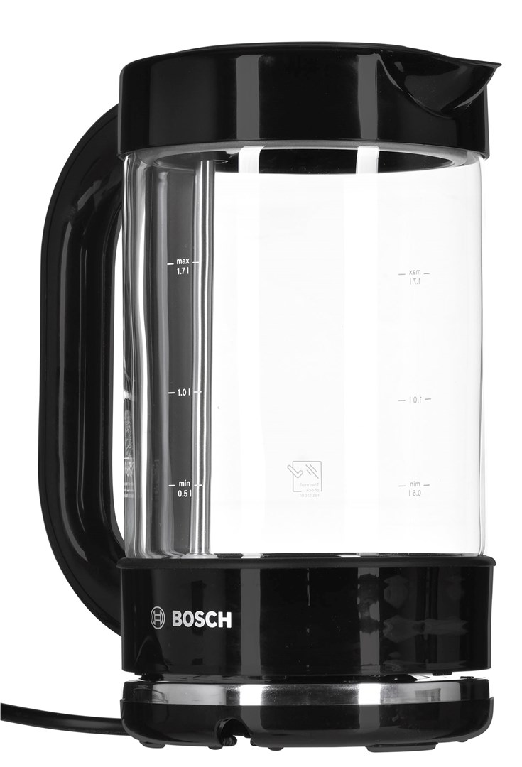 Bosch TWK70B03 electric kettle 1.7 L 2400 W Black, Transparent