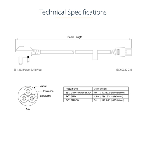 PXT101UK3M - Cables & Adaptors by StarTech.com