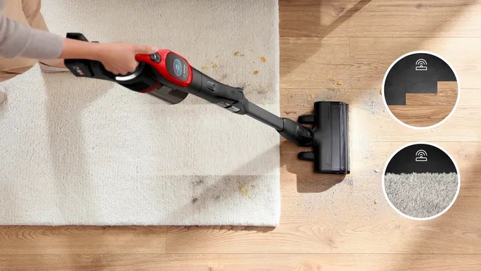 Bosch BCS1041PET stick vacuum/electric broom Battery Dry HEPA Bagless 0.4 L 23.5 W Black, Red 4 Ah