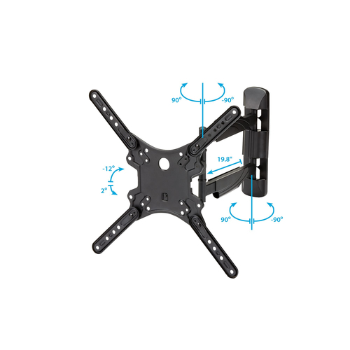 StarTech.com Full Motion TV Wall Mount - 32-55 inch (77lb/35kg) VESA Displays - Low Profile Universal Flat Screen TV Wall Mount - Heavy Duty Adjustable Tilt/Swivel Articulating Arm Bracket