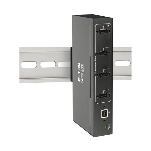 Tripp Lite U223-004-IND-1 4-Port Industrial-Grade USB 2.0 Hub - 15 kV ESD Immunity, Metal Housing, Wall/DIN Mountable
