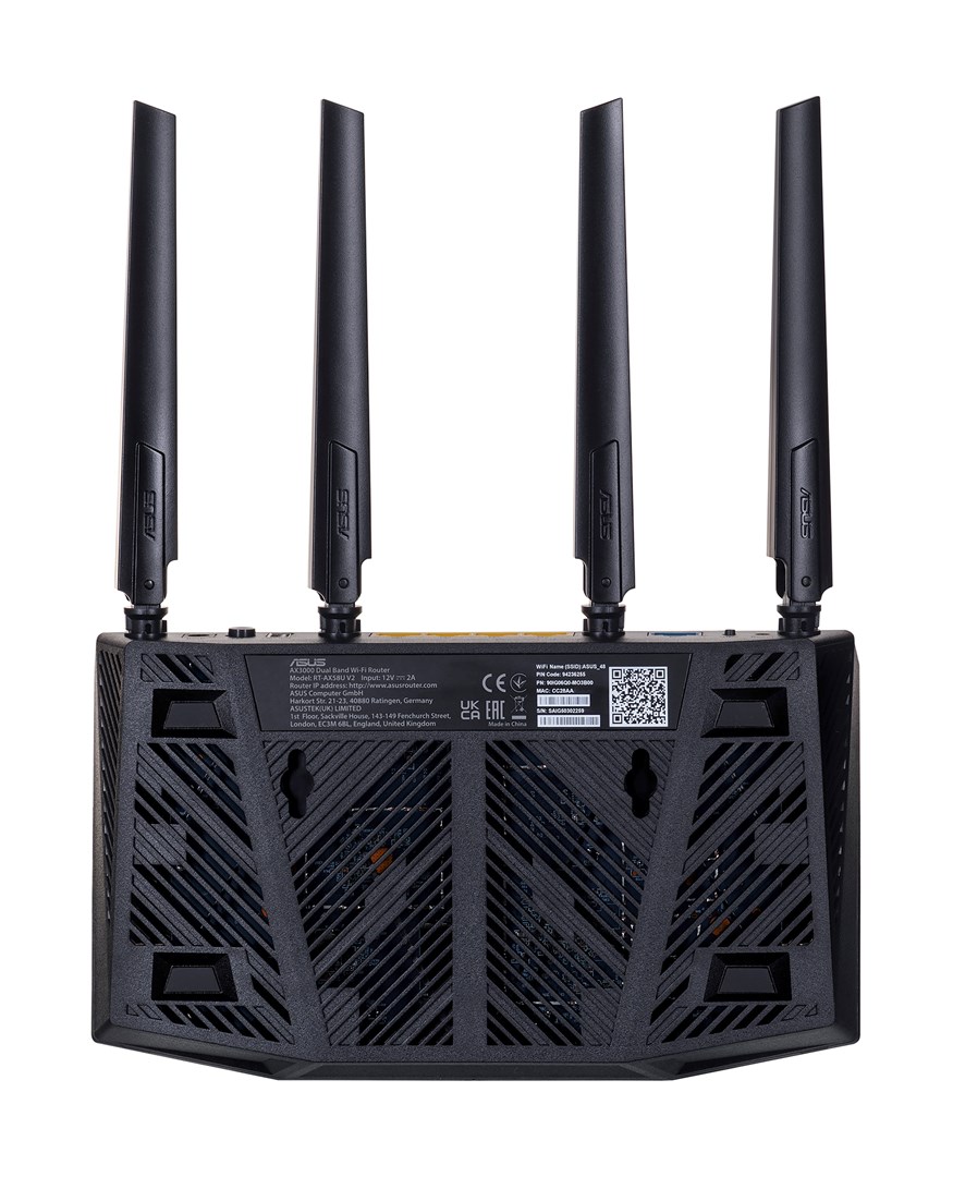 ASUS RT-AX58U wireless router Gigabit Ethernet Dual-band (2.4 GHz / 5 GHz) Black