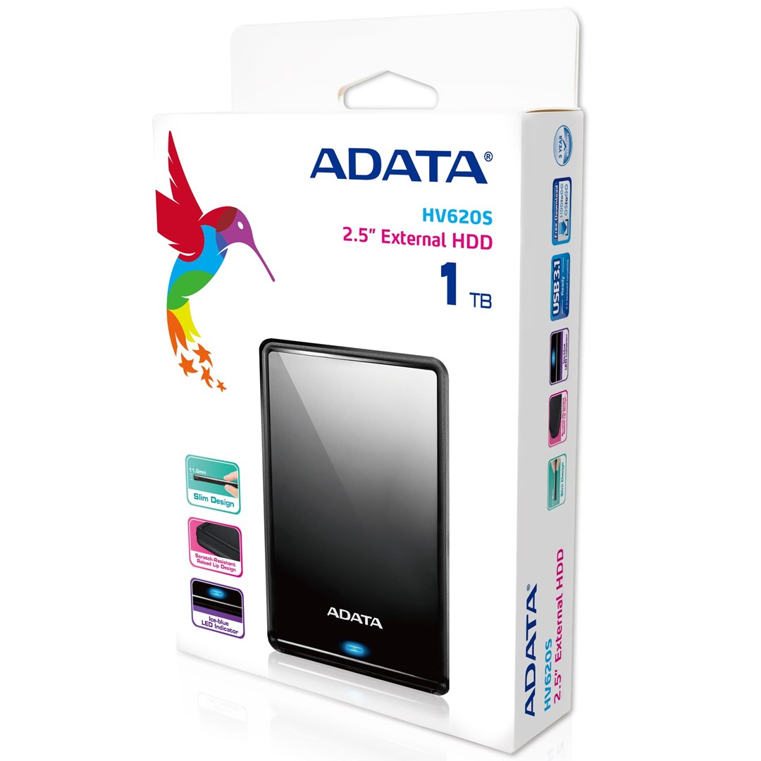 ADATA HV620S external hard drive 1 TB USB Type-C 3.2 Gen 1 (3.1 Gen 1) Black