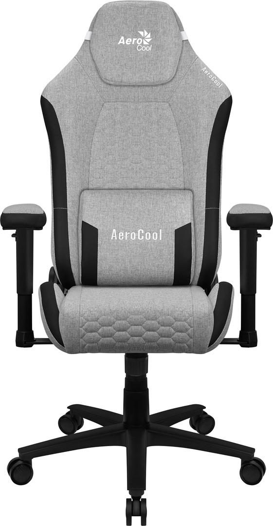 Aerocool CROWNASHGR  Ergonomic Gaming Chair  Adjustable Cushions  AeroWeave Technology  Grey