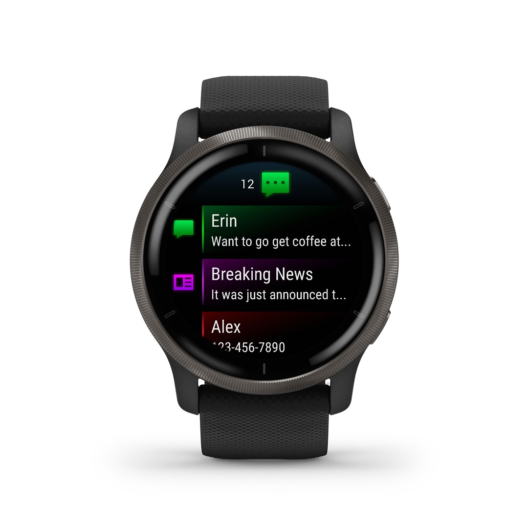 Garmin Venu 2 3.3 cm (1.3") AMOLED 45.4 mm Digital 416 x 416 pixels Touchscreen Wi-Fi GPS (satellite)