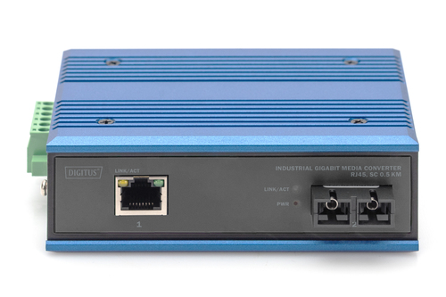 Digitus Industrial Gigabit Media Converter RJ45, SC 0.5km