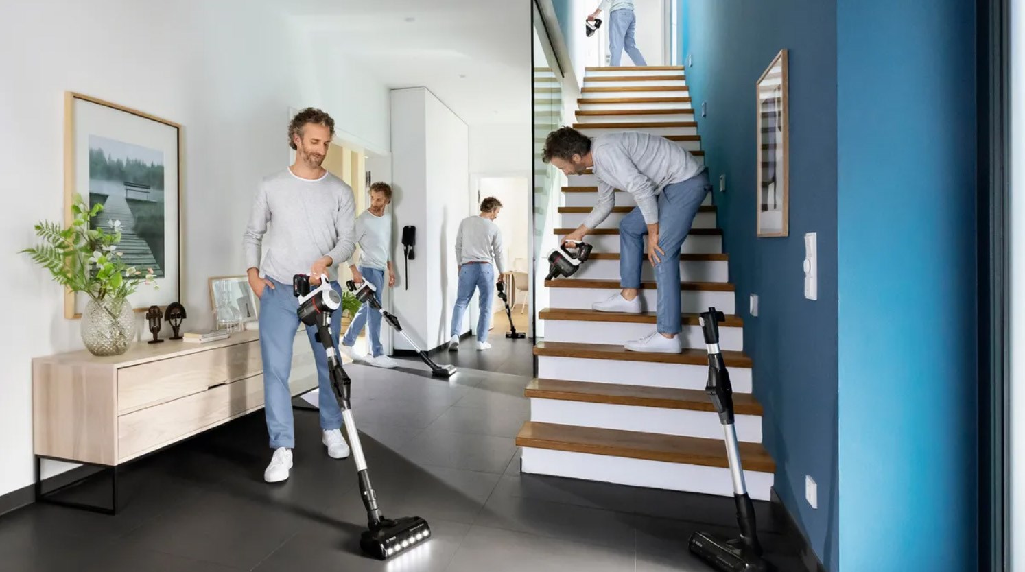 Bosch BCS711XXL stick vacuum/electric broom Battery Dry Bagless 0.3 L White 3 Ah