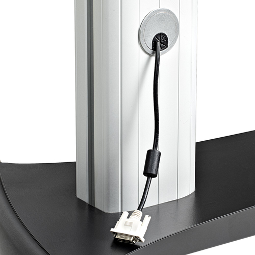 StarTech.com Dual TV Cart for 37-60in VESA TVs up to 110lb/50kg each - Height Adjustable TV Mount, Mobile Display Cart w/ Equipment Shelves - Rolling TV Cart on Wheels - Rolling TV Stand